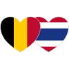 Belgium Thailand Flag Heart