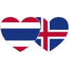 Thaïlande Islande Flag Heart