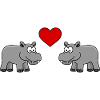 Nilpferd Comic Tier Paar Liebe