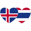 Islande Thaïlande Flag Heart