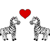 Zebra Comic Paar Liebe