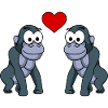 Gorilla Comic Couple Amour