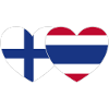 Finland Thailand Flag Heart