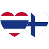 Thaïlande Finlande Flag Heart