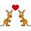 Kangaroo Comic Couple Love