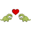 Dinosaur triceratops couple love