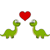 Dinosaur brontosaurus pair love