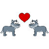 Wolf Comic Paar Liebe
