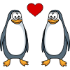 Penguin Comic Couple Love