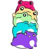 Non-binær stolthed Kawaii Frog Bunch Nonbinær