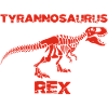 Red tyrannosaurus skeleton