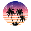 Palm Trees Retro Sun