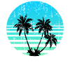 Palm Trees Retro Sun