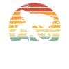 Dragon sur un soleil rétro