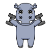 Bodybuilder Hippo Fitness Motivation Cadeau