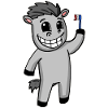 Horse with toothbrush