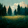 Sunset in the forest