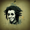 Rastafarian sketch painting