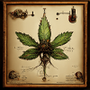 Cannabisblatt Leonard Da Vinci Slketch