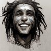 Rastafarian sketch painting