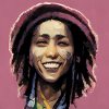 Rastafarian sketch painting