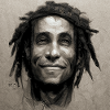 Rastafarian sketch painting