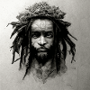 Rastafarian sketch painting