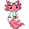 Biopunk Mignon Kawaii Axolotl Scientifique