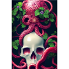 Skull Skull Blomster Tattoo Blæksprutte Blæksprutte Blæksprutte