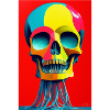 Schädel Skull Tattoo Bunt