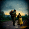 Ukrainian soldier coming home