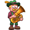 Bavarian man playing tuba