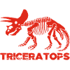 Skeleton of red triceratops