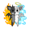 Dog Terrier - Angel and Devil