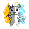 Cat Angel and Devil