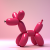Süßer Pinker Luftballon Hund