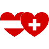 Autriche Suisse Drapeau Coeur