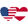 USA Austria Flag Heart