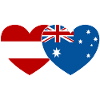 Autriche Australie Drapeau Coeur