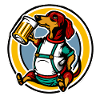Dackel trinkt Bier