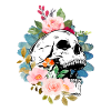 Skull and Flowers