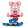 PISTENSAU - SNOWBOARD - WINTERSPORT - SCHWEIN
