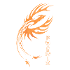 Phoenix, orange firebird logo art