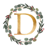 Customizable monogram D wreath