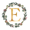 Customizable monogram E wreath