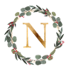 Monogramme personnalisable N Wreath