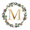 Customizable Monogram M Wreath