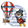 Steampunk Pinguin und Ballon