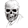 Totenschädel Graphitzeichnung