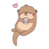 Cute Otter With Sea Shell